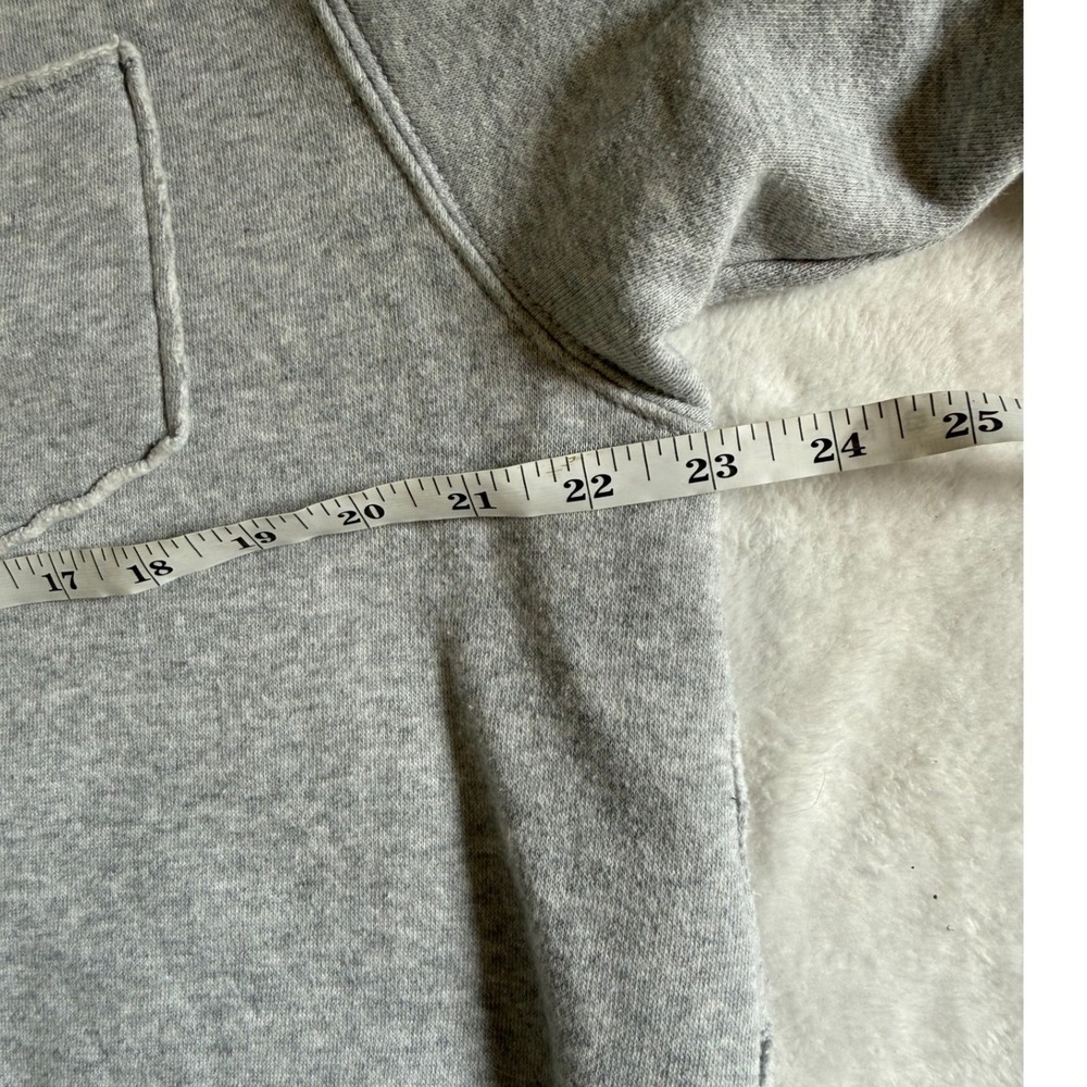 Aerie Gray Oversized Crew Neck Sweatshirt Pocket Fleece Pullover Small - Picture 4 of 5